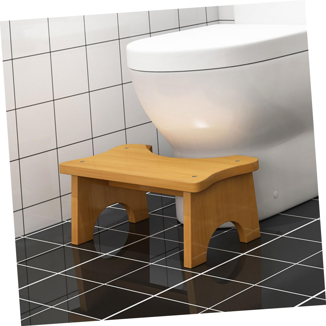 Cabilock Stabiler Badezimmer Fußhocker mit Rutschfester Oberfläche und Rechteckigem Design als Toilettensitz Trittschemel für Kinder und Ganze Familie
