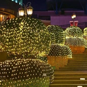 LAMPHOME Christmas Light Net Light 6ftx4ft,70LED Mesh Fairy Light Indoor/Outdoor for Commercial Deco,Christmas,Wedding,HomeWarm White
