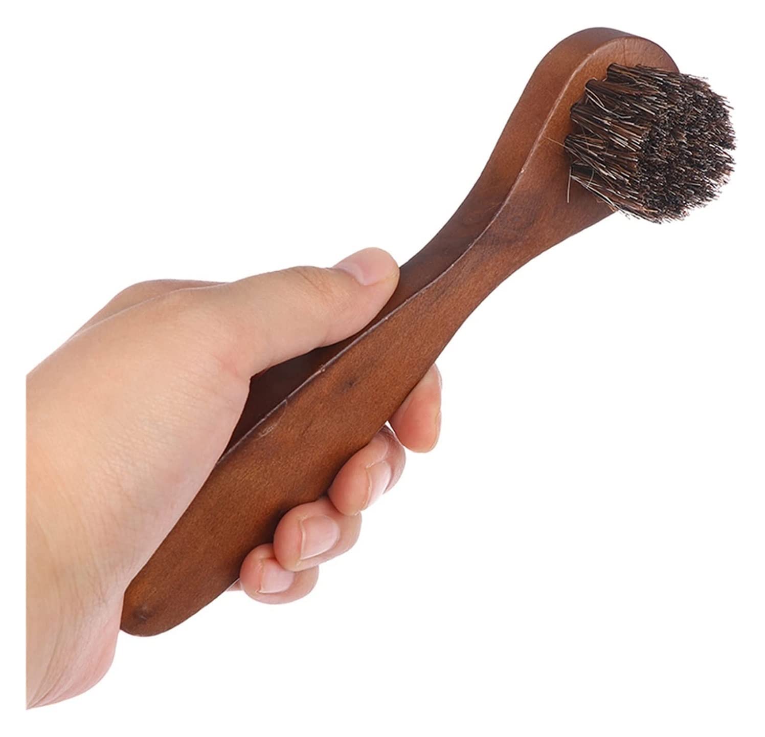 Cepillos for Zapatos for el hogar, Nuevo Cepillo de Pelo de Caballo con cerdas de Mango de Madera de 7,5 cm de Largo, pulidor de Zapatos, Suministros de Limpieza, Cepillo for Herramientas de