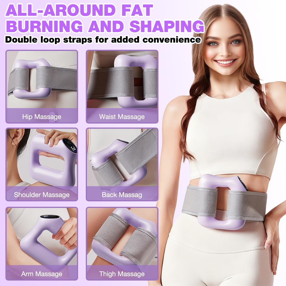 Anneau de Fascia Multifonctionnel, Anneau Minceur Taille, Chargé de USB, Anneau Masseur avec 5 Forces Réglables Bras, Appareil de Massage du Ventre pour Jambes etc