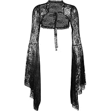 Women Goth Tops Punk Cover Ups Mesh Crop Top See Through Sexy Long Sleeve Blouse Y2k Black Rave Outfit Festival