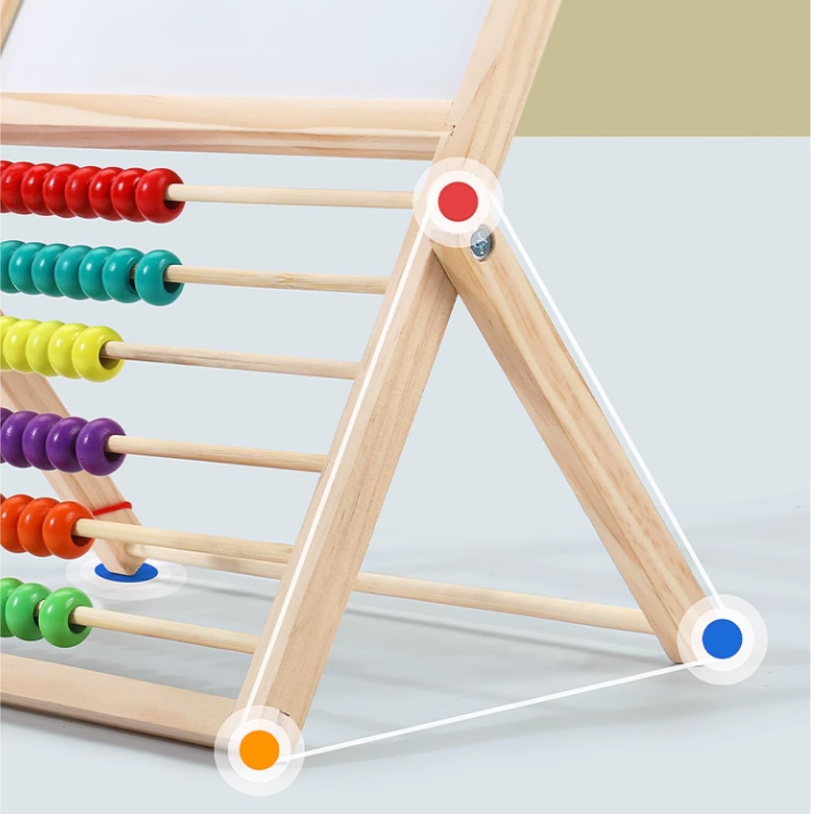 Abacus Deska Do Rysowania Abakus Drewniana Rama Wielofunkcyjny 6-rzędowy Ramki Liczenia Wczesnej Nauki Przybory Szkolne