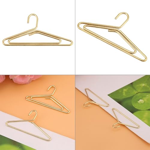 Miniatura 3 de 12 clips de papel con forma de colgador, marcapáginas de alambre de metal, clip organizador de documentos, suministros de papelería para oficina,