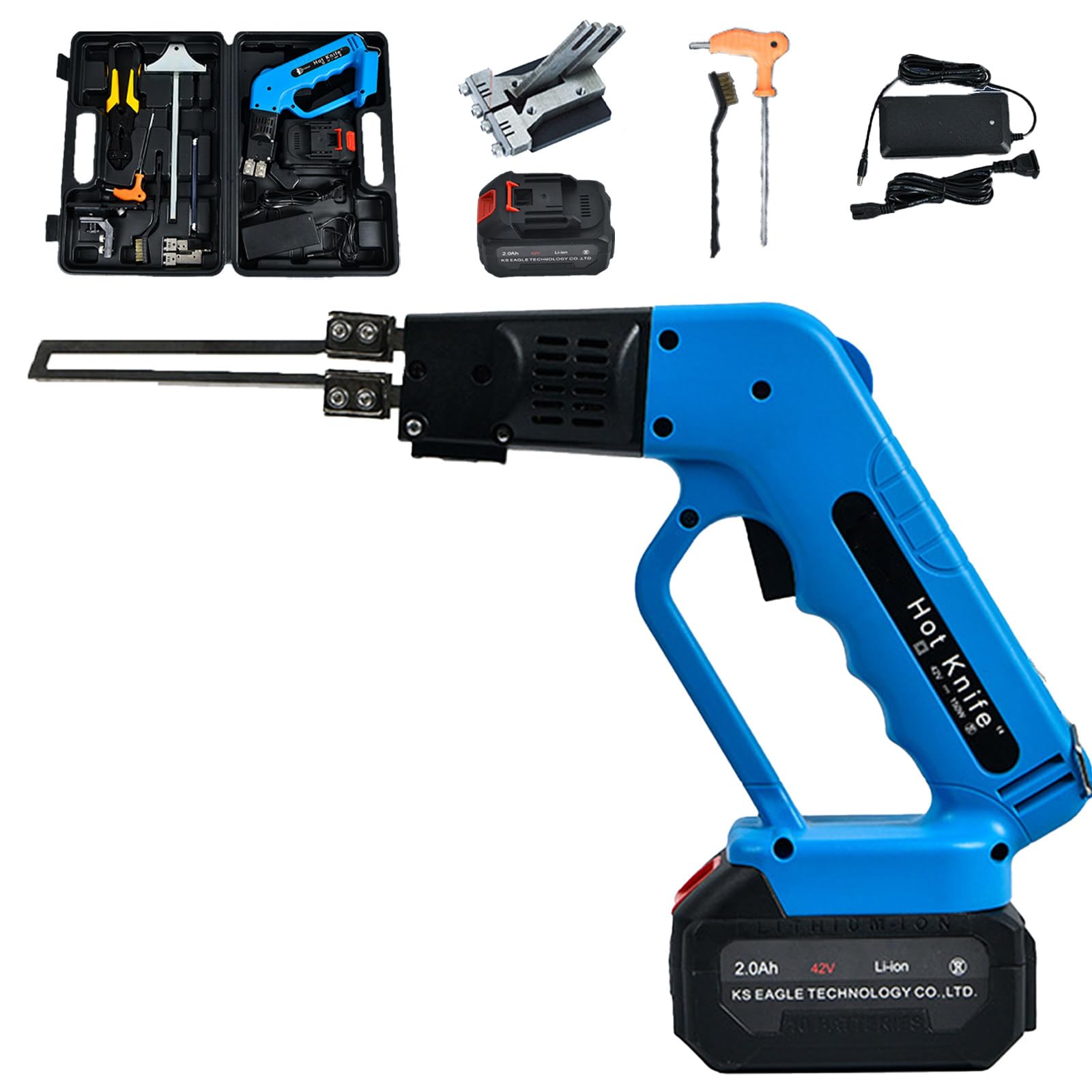 42v 2.0ah Coltello Caldo Cutter Elettrico per Polistirolo Taglia Polistirolo Coltello Elettrico con Piccola Tavola Scanalata E 3 Lame