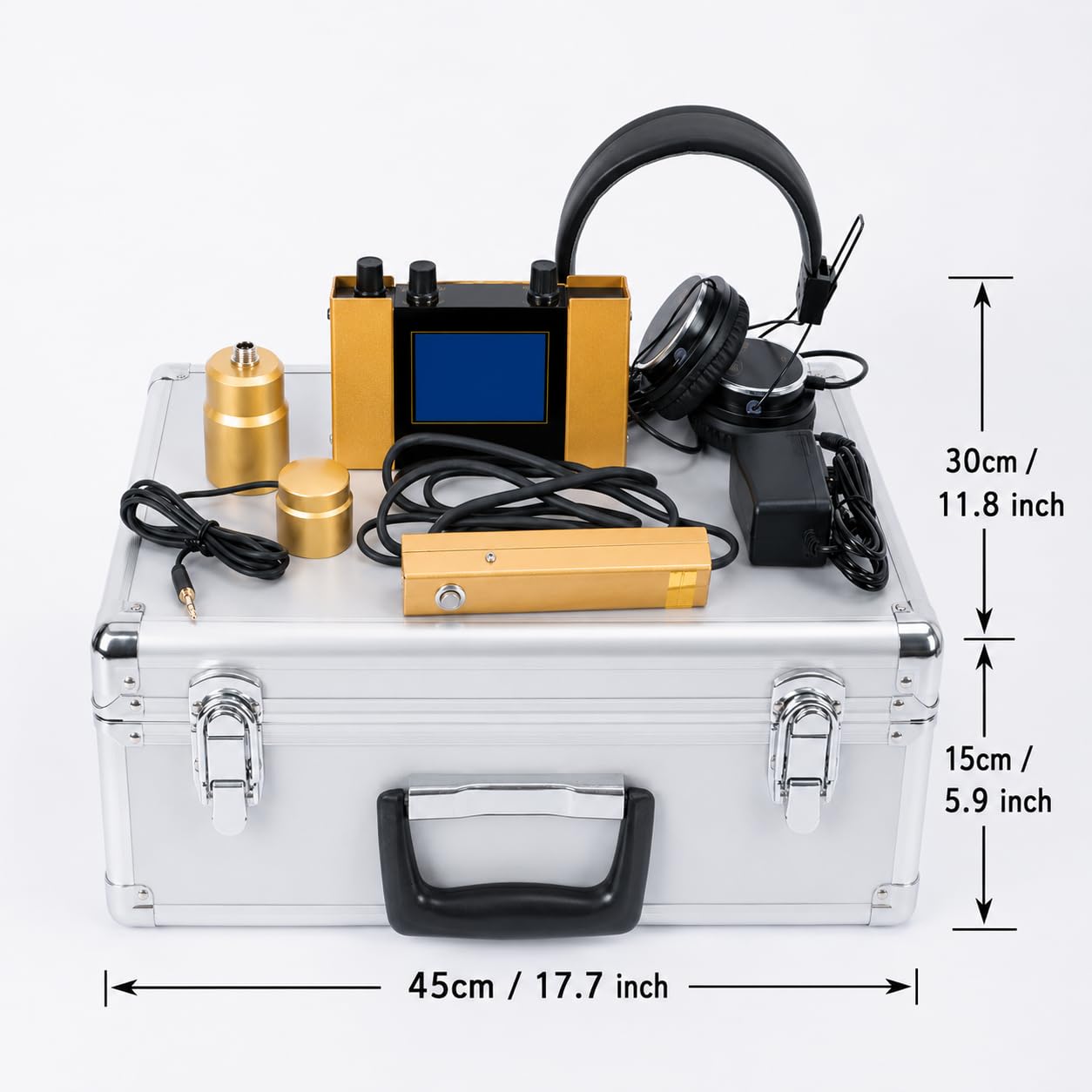 Detector ultrasónico de fugas de agua con sensor geófono ajustable y auriculares para fontanería subterránea