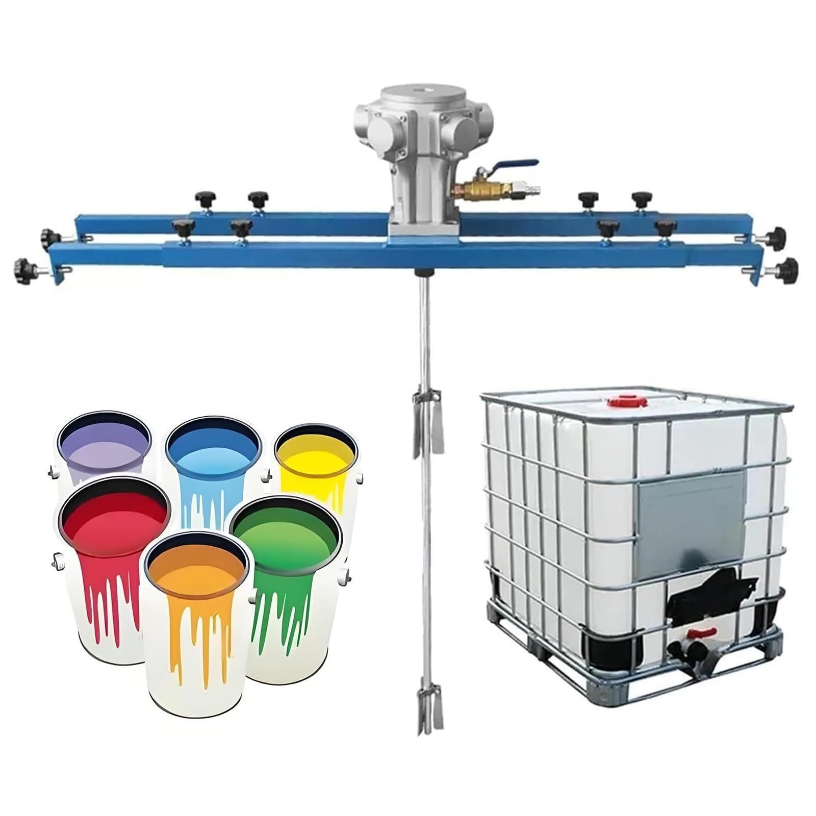 SBCGFY Ibc Air Agitators, Ibc Tote Mixer Agitator, Electric Tank Mixer Machine, With Support Hanger, Speed Adjustment From 0-1300 Rpm, Stirring Capacity 1000L, For Paint Coating Materials Viscous
