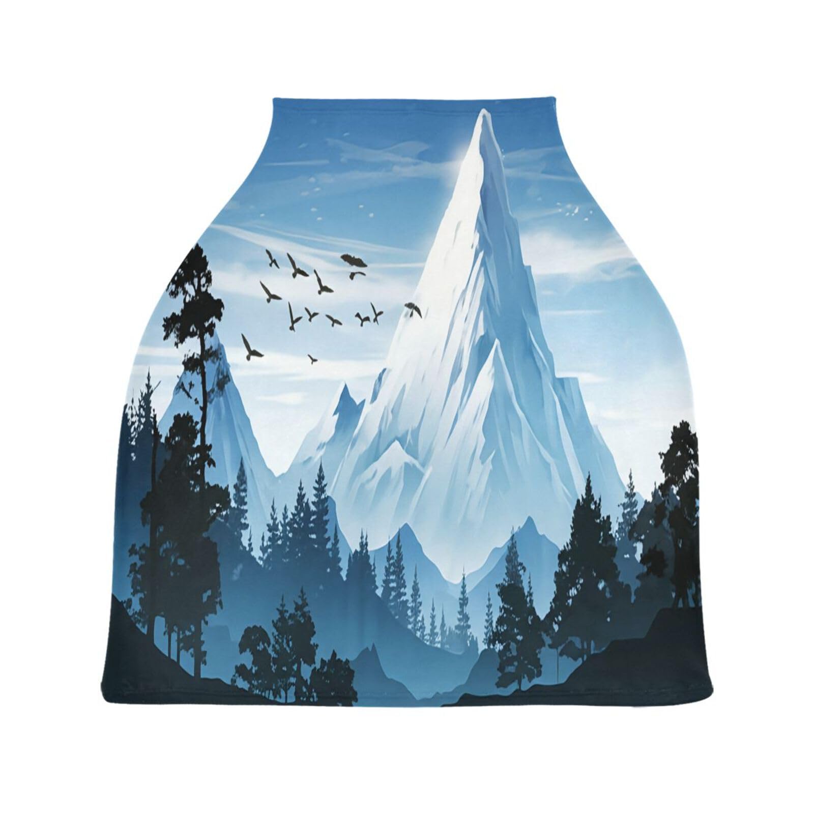 Nesatuwa Baby Car Seat Cover Beautiful Mountain Scenery Breastfeeding Covers Stretchy Breathable Multi-Use Cover Carseat Canopy for Girls and Boys