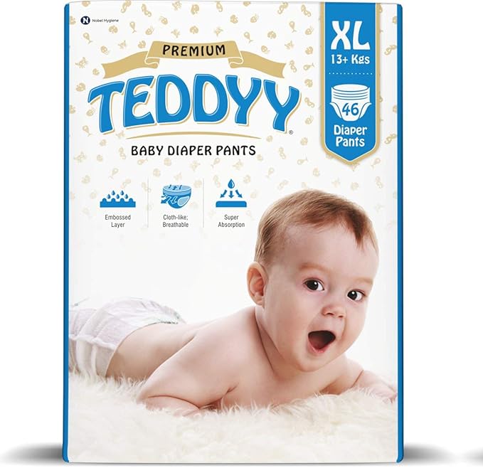 Teddyy Baby Premium Extra Large Diaper Pants (Pack of 46)