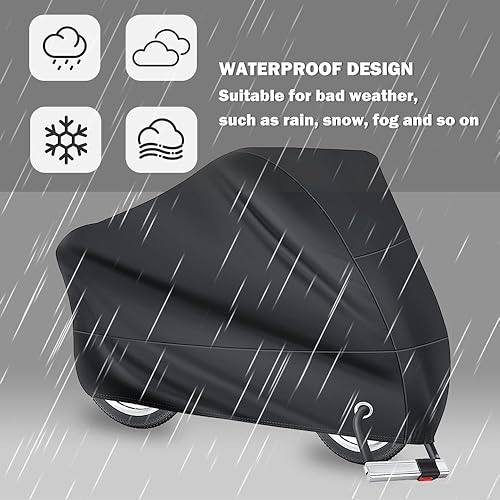 Miniatura 4 de Funda universal para motocicleta con agujeros de bloqueo y bolsa de almacenamiento, protección completa, fundas impermeables para almacenamiento al