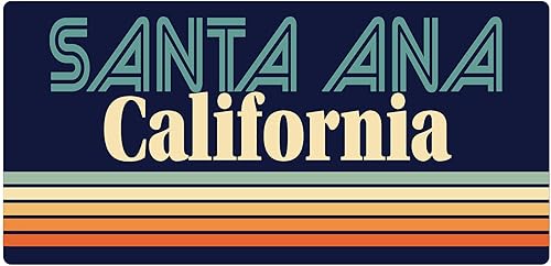 Santa Ana California - Imán para nevera (5.0 x 2.6in), diseño retro