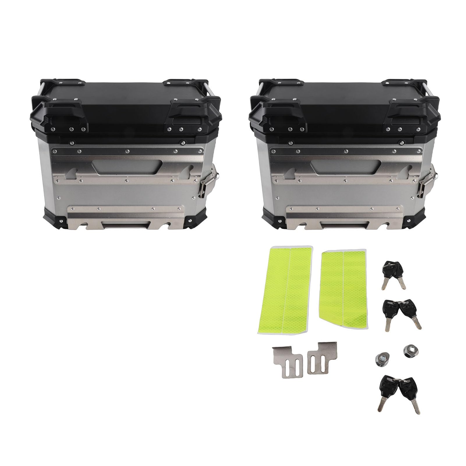 Acouto Kufer Boczny Motocykla ze Stopu Aluminium o Dużej Pojemności 35L, 2 szt. Twardego Sakwy z Zamkiem i Uchwytem R Boczny Kufer Motocyklowy Pudełko do Przechowywania Motocykla Twarde Siodełko
