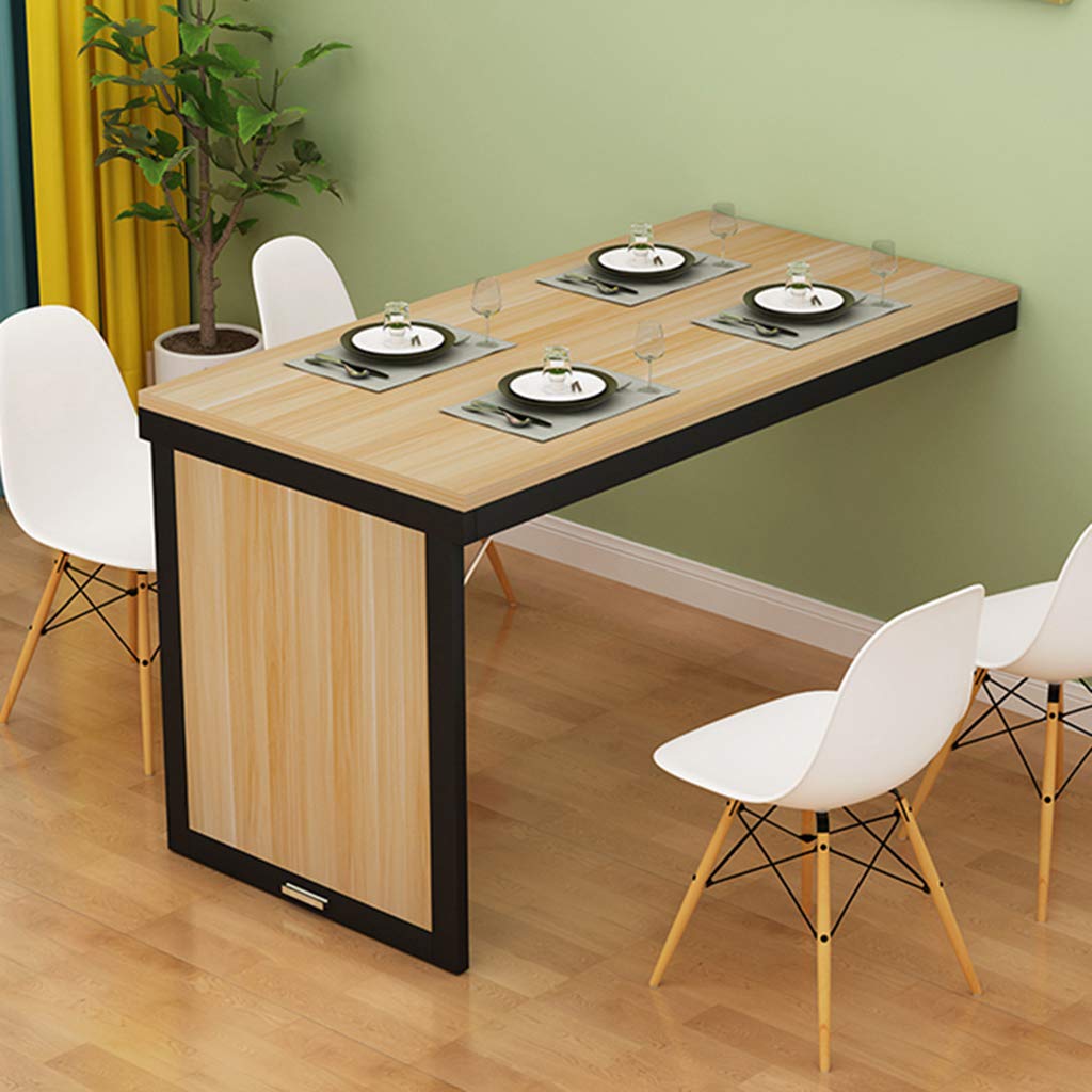 Bureau pliable mural en bois massif et support robuste pour buanderie