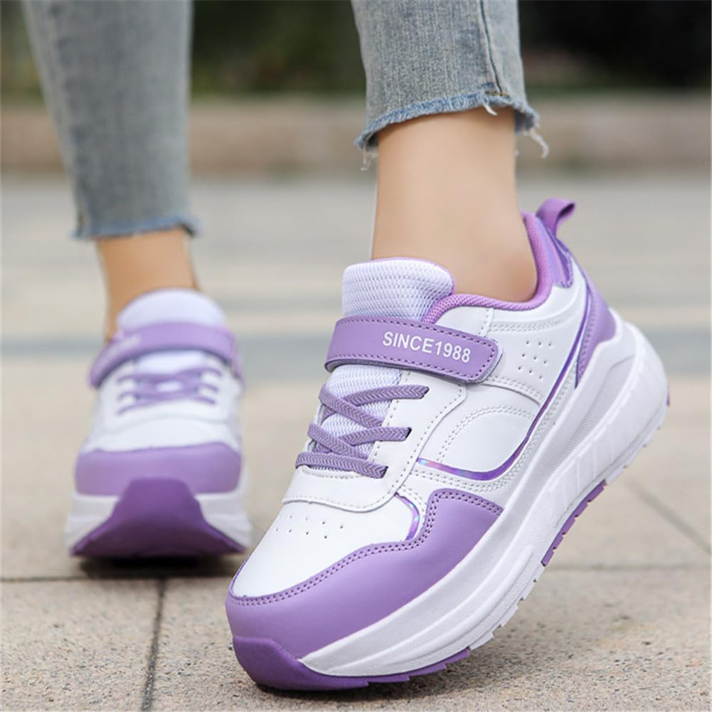 ENEN 2-in-1 Roller Schuhe Kinder Streetstyle Outdoor Turnschuhe mit 4 Rollen Versenkbarer
