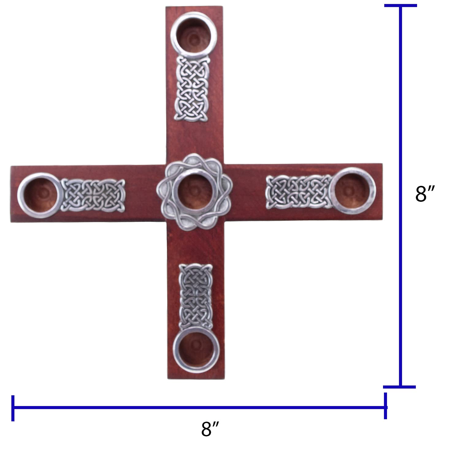 Kathedrale Art AD133 Keltischer Knoten Holz Kreuz Adventskranz Kerzenhalter, 20,3 cm Durchmesser