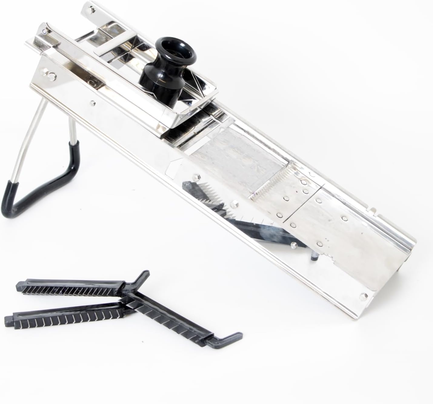 Lehman's Foldable Mandoline Veggie Slicer, Interchangeable Blades for All-In-One Vegetable Slicing, Easy to Clean, Store Flat