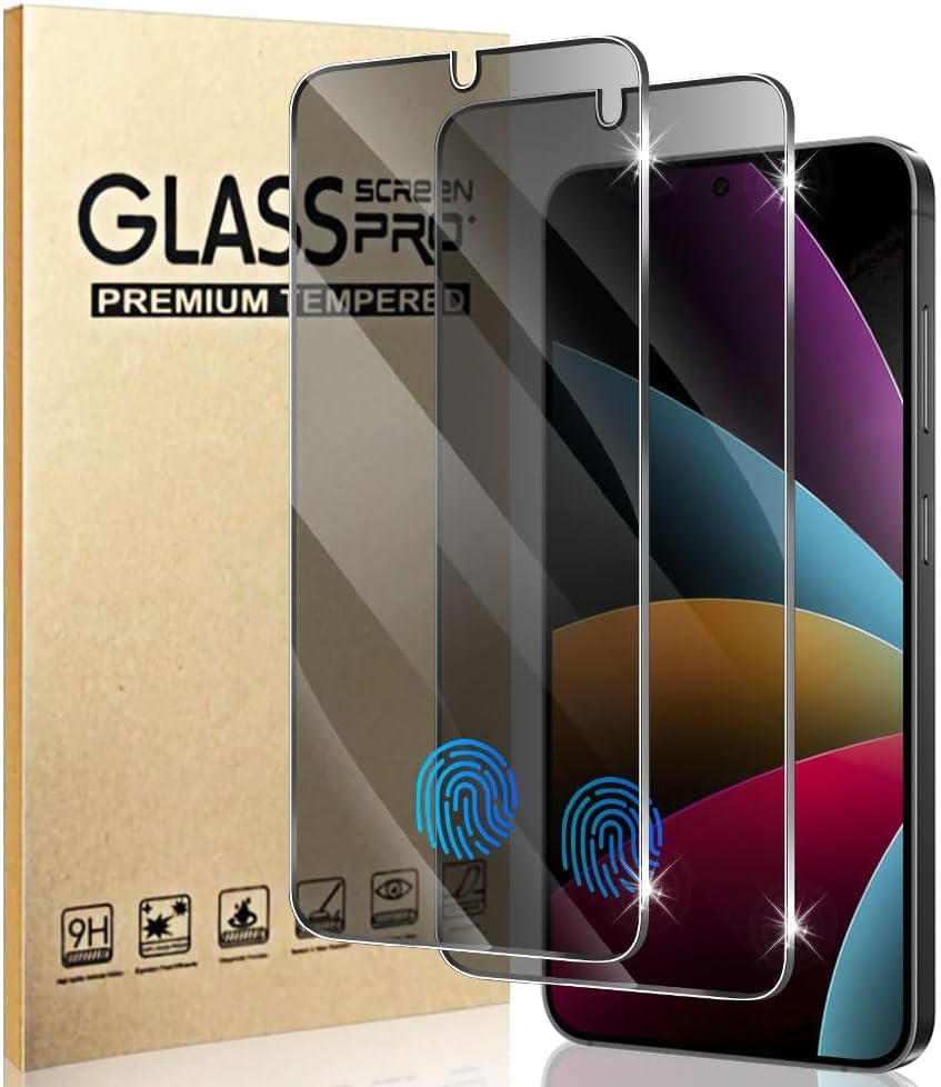 2 Pack Galaxy S24 Anti spy Privacy Screen Protector 9H Tempered Glass Anti-Scratch Smooth and Responsive Absolute No Bubbles High Definition Clear[Anti-Spy Tempered Glass] Easy Install (6.1 )