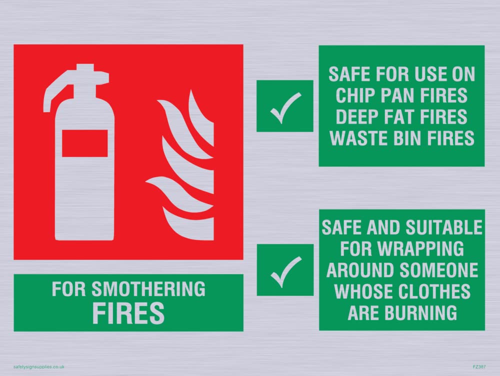 This extinguisher contains Fire Blanket instructions for use Sign Sign - 200x150mm - A5L