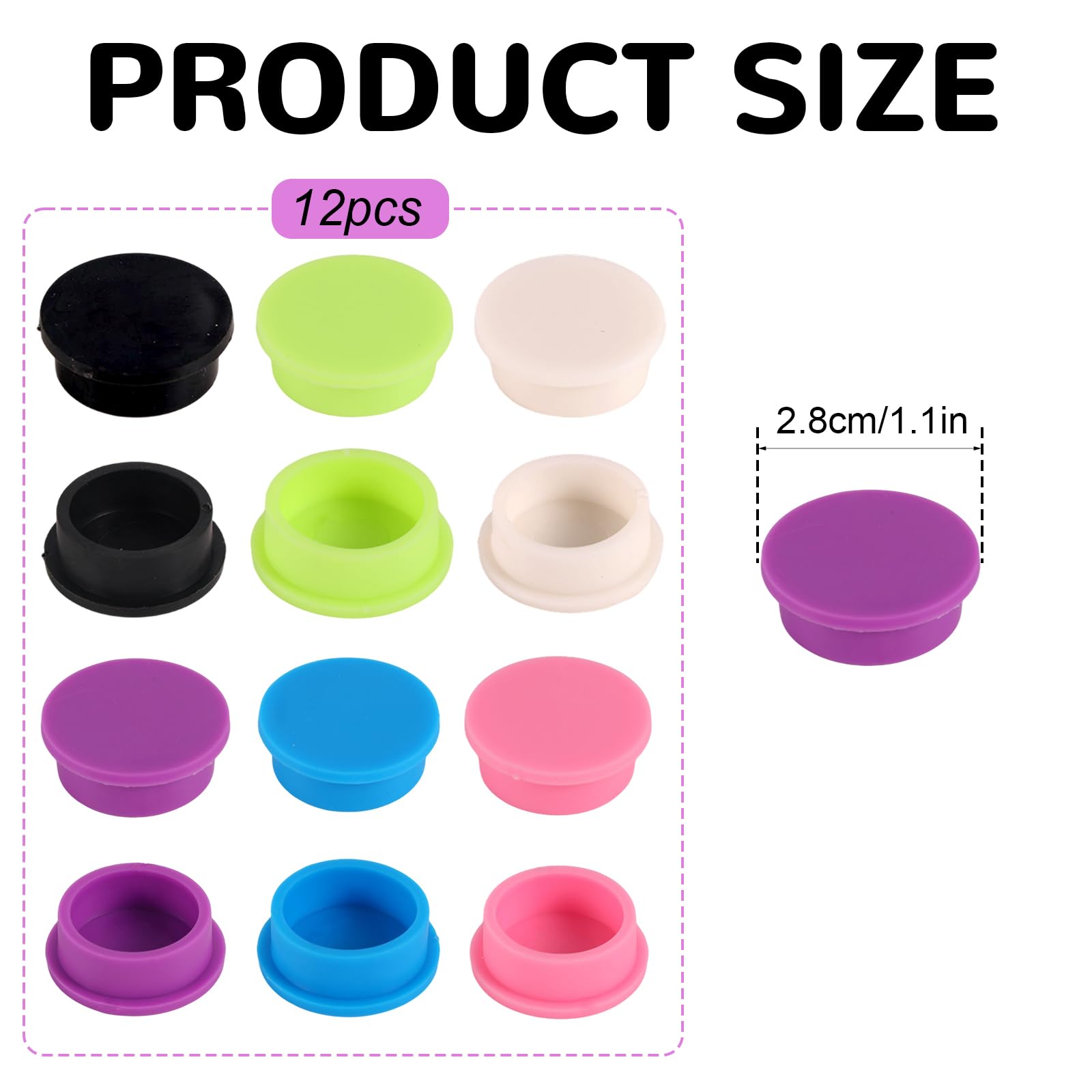 12pz Tappi Protettivi per Fiale da 5-100 ml, 6 Colori Tappi per Flaconi Medicinali a Prova di Perdite e Polvere Protettivi con Apertura a Scatto Uso Iniettabile e di Laboratorio