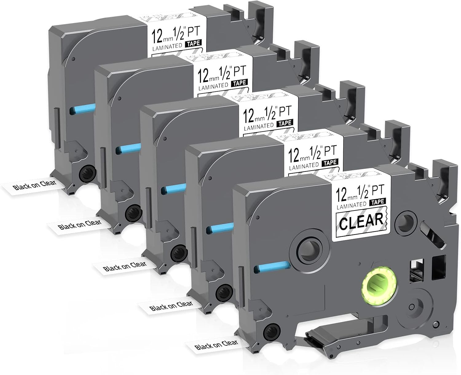 4 X Clear Label Tape Compatible with Brother Label Maker