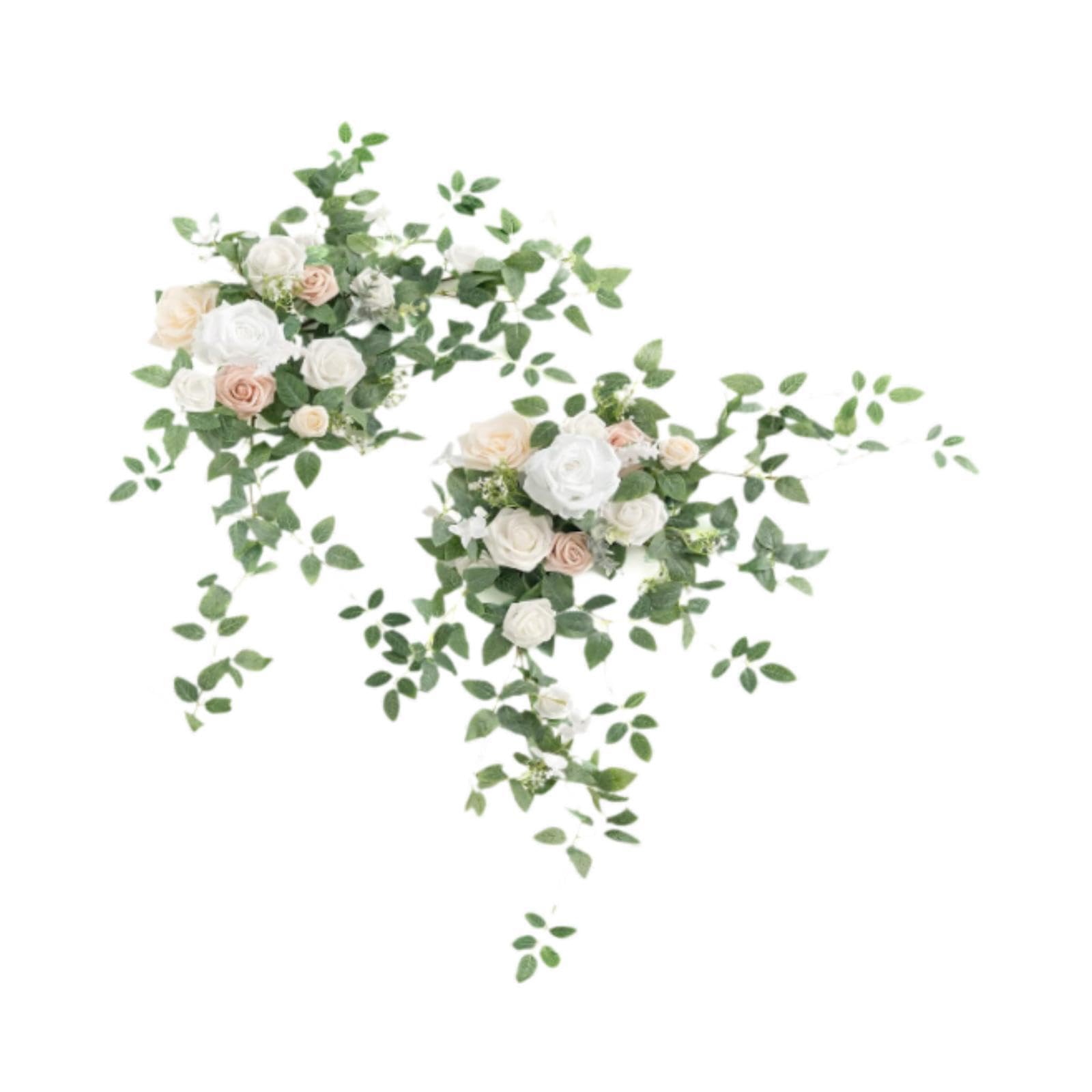 Zambuph Wedding Arch Flowers Graceful Floral Swag Door Lintel Green Leaves Rustic Decoration Creating Elegant Wedding Backdrop Arch Flowers Artificial Floral