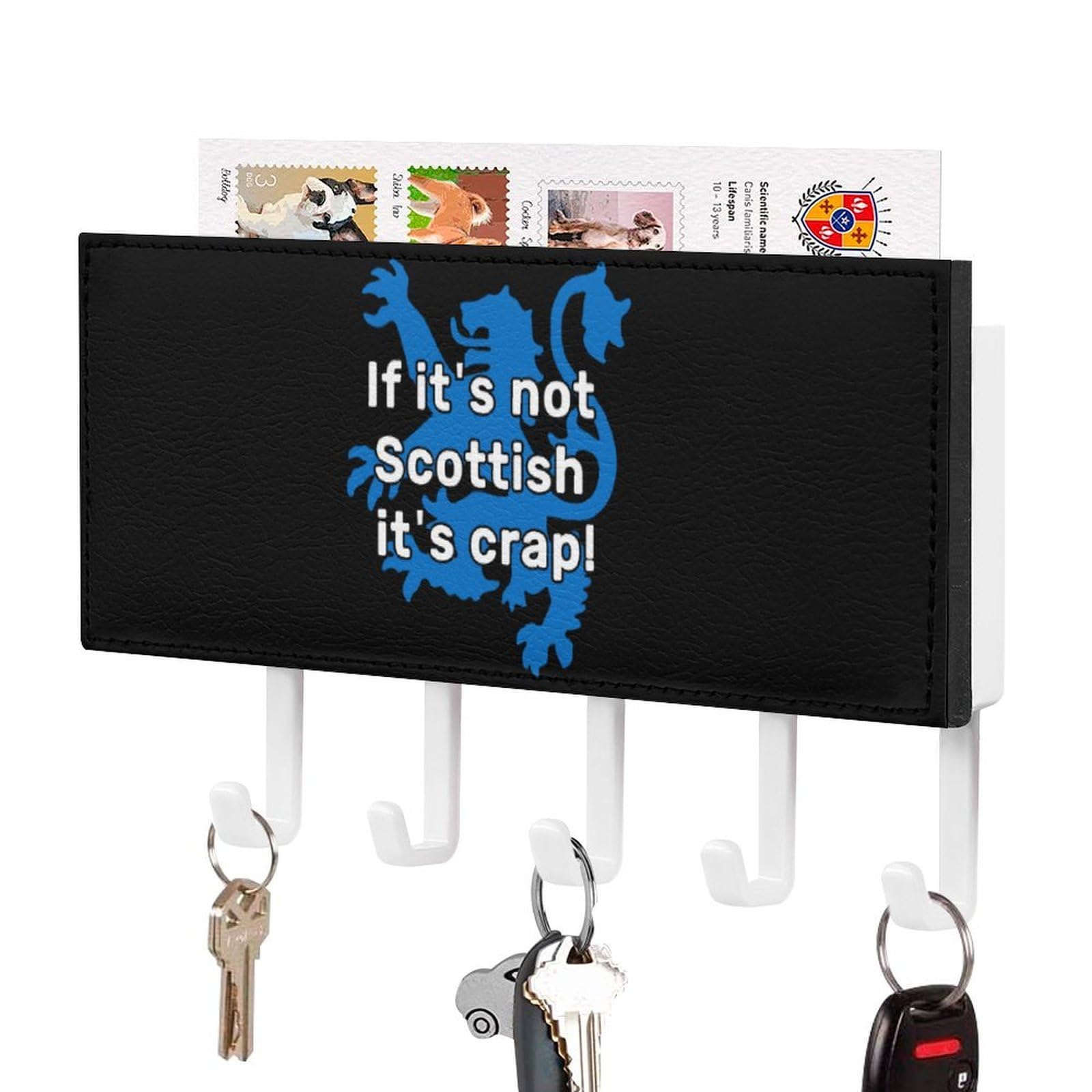 NCLQVJXZKHW If It's Not Scottish-It's-Crap! Key Holder with 5 Hooks Key Hooks Wall Mounted Key Racks Key Hanger Organiser Shelf