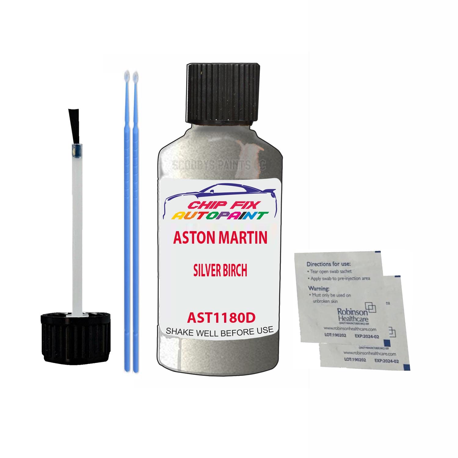Scoobys Paints Back In The Mix Silver Birch Touch Up Paint For Aston Martin Db9 Ast1180d 2005-2005 30Ml Bottle Brush Scratch Stone Chip Repair Pen
