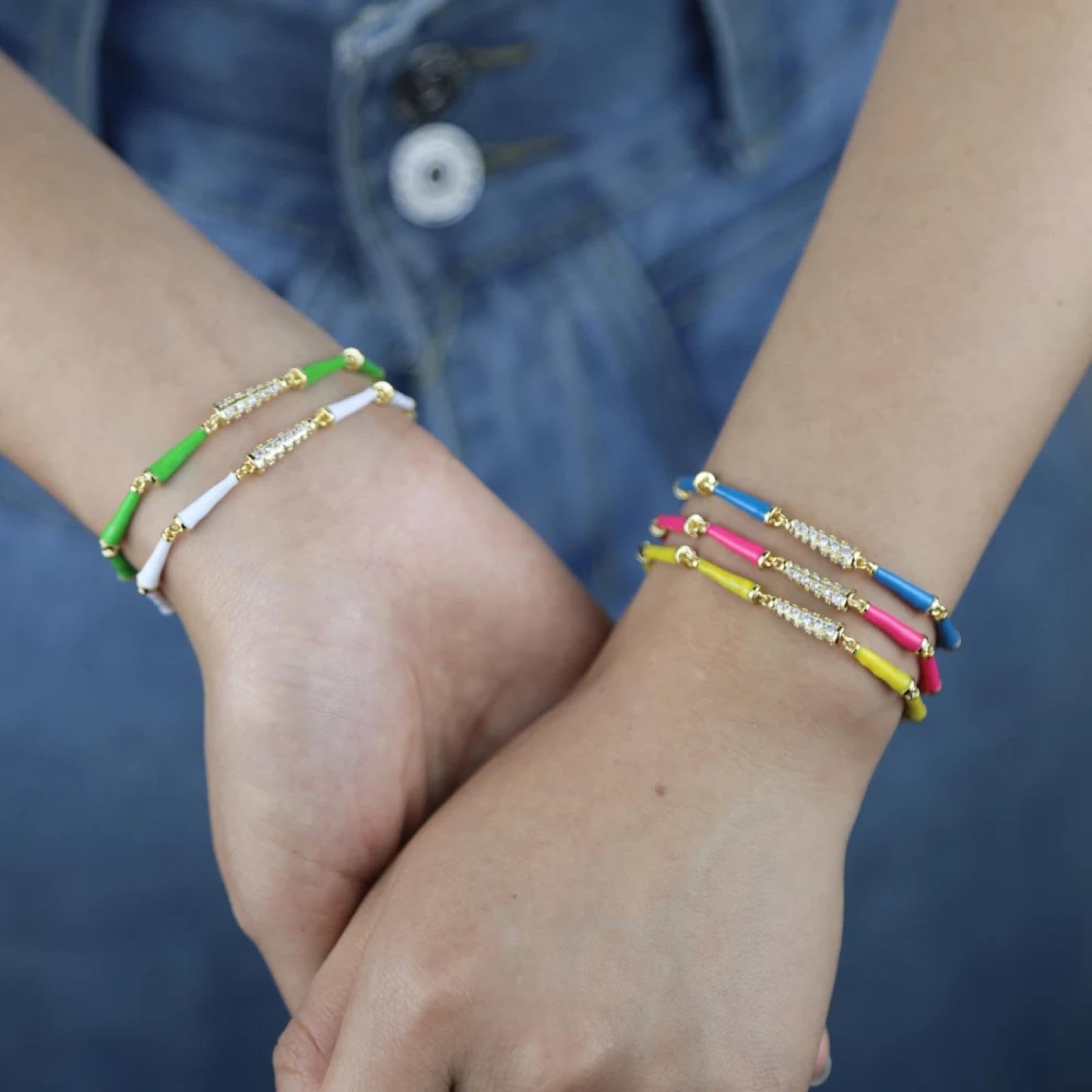 Punk Class Boho Bracciale Bracciali Braccialetto Bracelet Gioielli Uomo Donna Arcobaleno Smalto Perline Braccialetto Stretch Matrimonio Multicolore Spiaggia