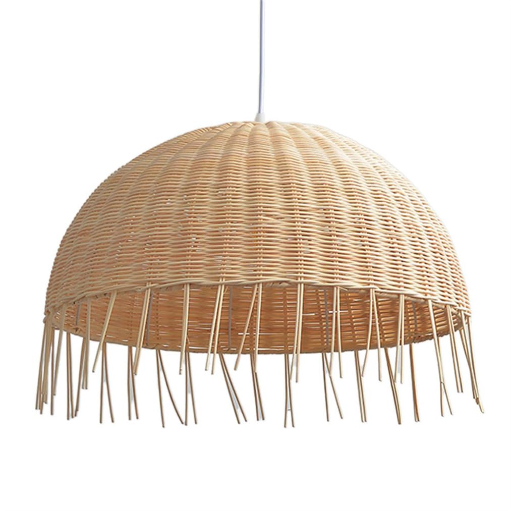 LYMSXAZOU Hanging Rattan Chandelier Ceiling Pendant Light Large Handwoven Wicker Fixture Bamboo Lighting For Hallway Entryway Kitchen Island Dining Room Bedroom