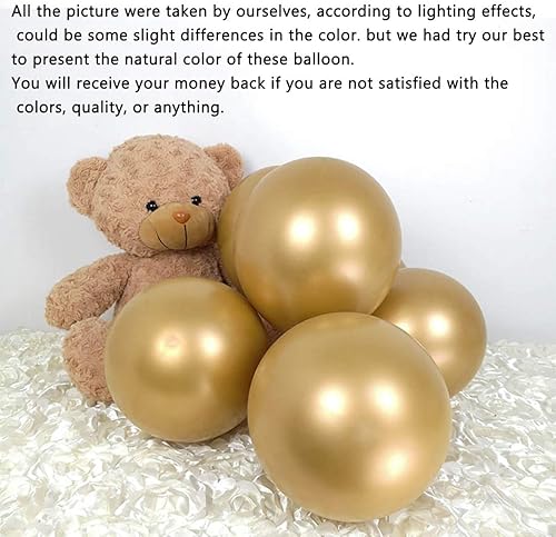 Miniatura 5 de 50 globos de látex cromado metálico de 12 pulgadas, globos gruesos dorados y plateados para bodas, graduaciones, cumpleaños, baby shower, Navidad,
