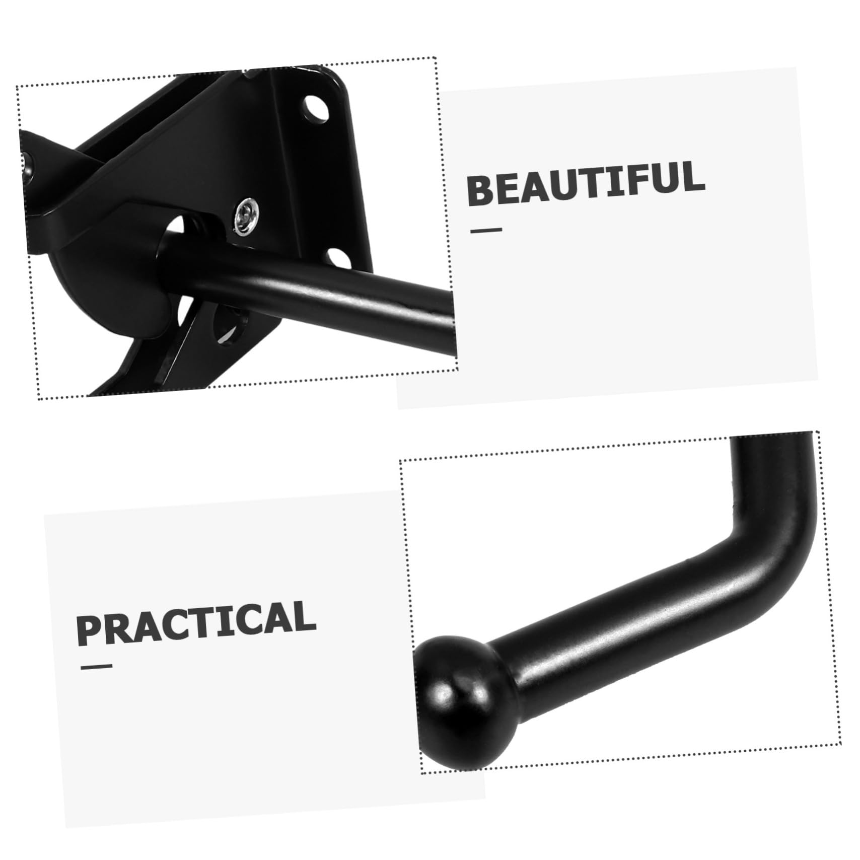 iplusmile Loquet de Portail et Stabilité Renforcée Mécanisme de Verrouillage Fiable en Fer Noir pour Portillon Bois pour Clôtures Extérieures et Fermes