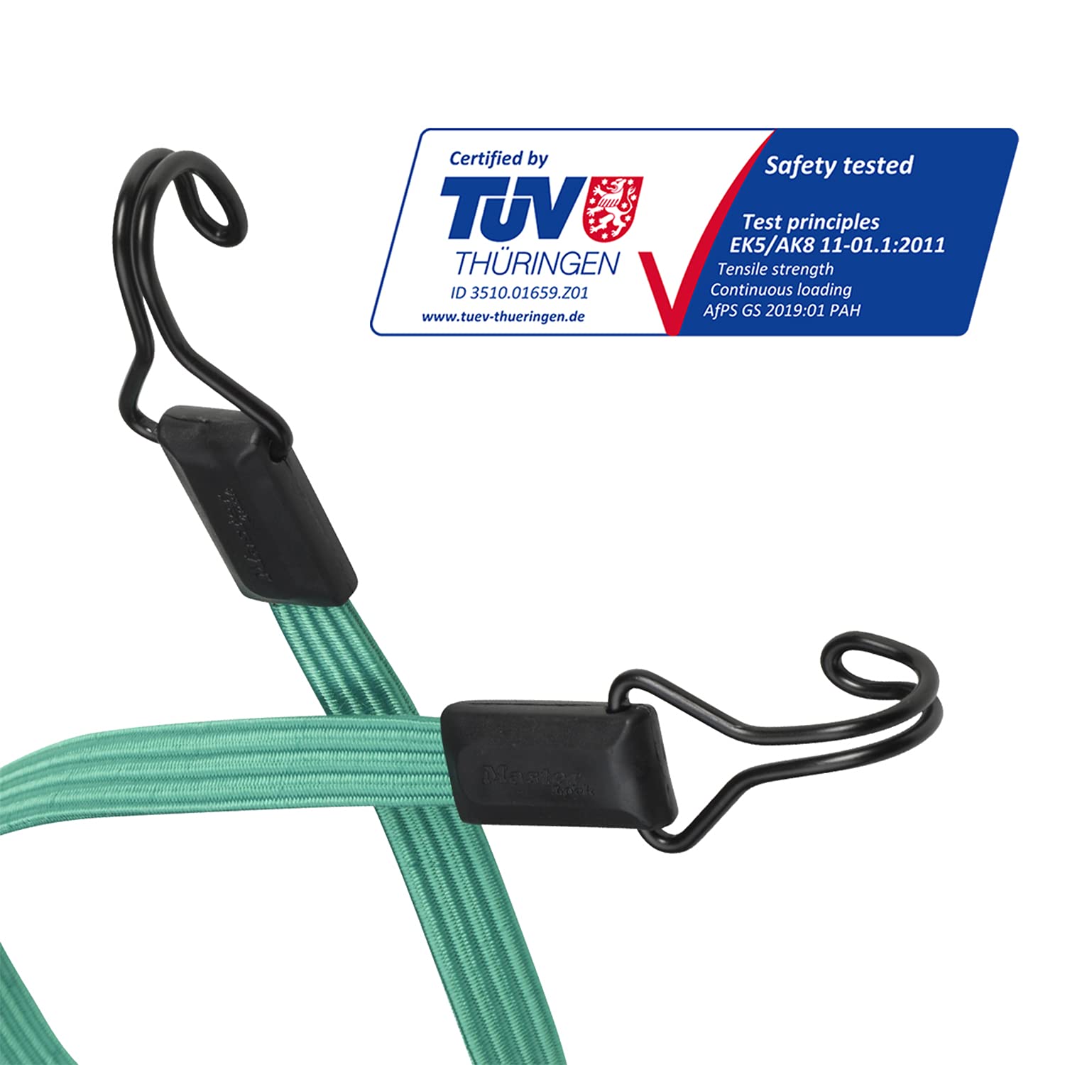 Master Lock Flat Bungee Cord 80 cm with Double Reverse Hook 3225EURDAT - Ideal for Transporting Packing and Securing Loads Pack of 1 - Image 2