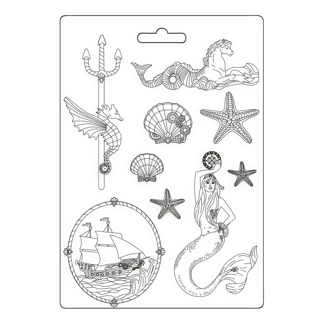 Stamperia Soft Mould A4 Songs of The Sea Mermaid, 0, One Size