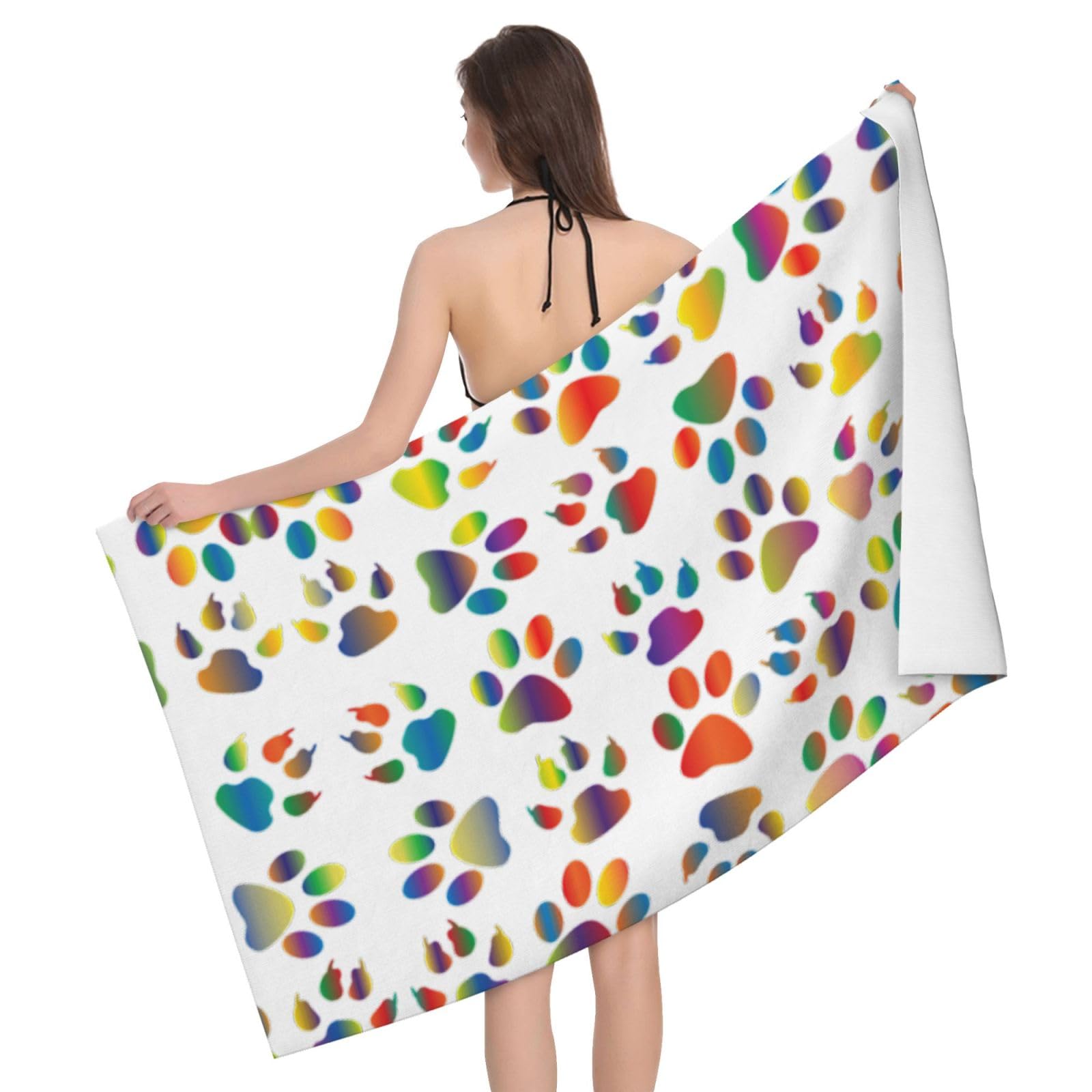 Drap de bain patte de chien en microfibre pour la douche et la salle de bain