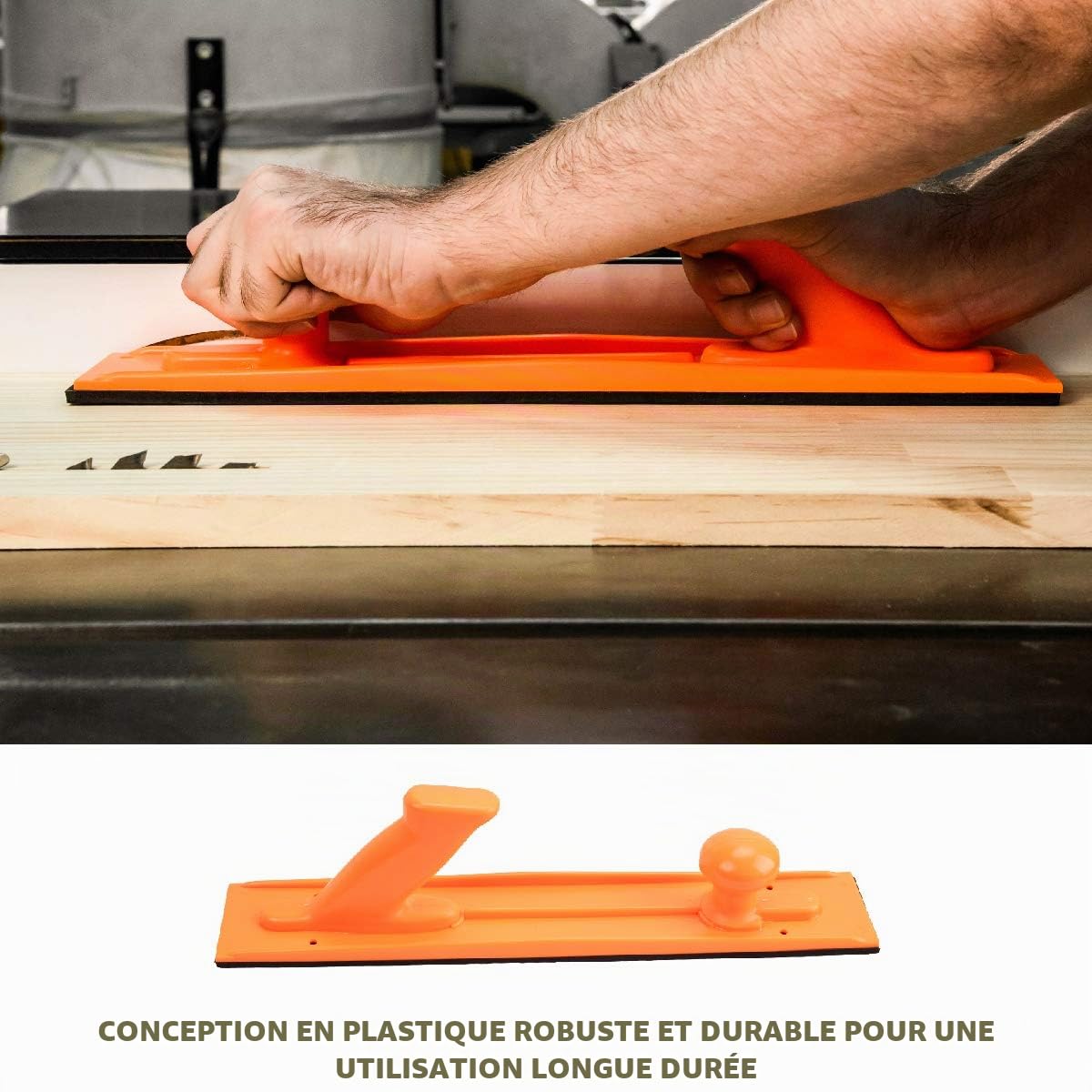 POWERTEC 71009 Lot de 5 blocs poussoirs de sécurité et bâtons poussoirs | Poignée ergonomique avec prise en main maximale | Outils de sécurité pour scie à table, menuiserie, table de défonceuse et scie à ruban | Pour la sécurité et le contrôle des menuisi