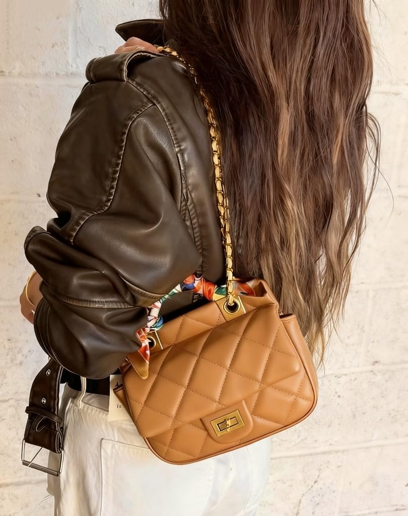 Crossbody bag for women small fragrant style chain 、Adjustable Straps,Buckle Opening - Image 2