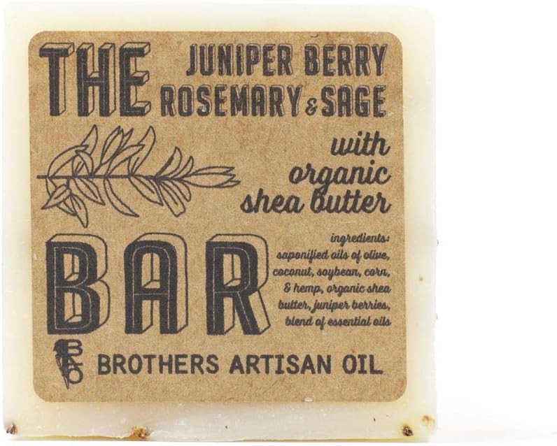 Brothers Artisan Oil Bar Soap: Juniper Berry, Rosemary & Sage