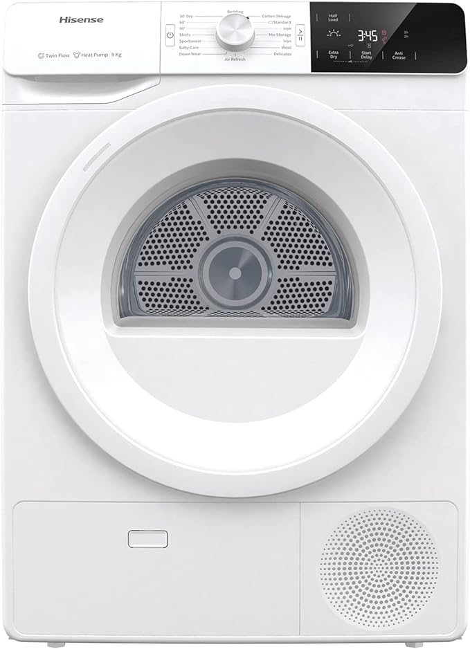 Hisense Heatpump Dryer, White, 9 kg