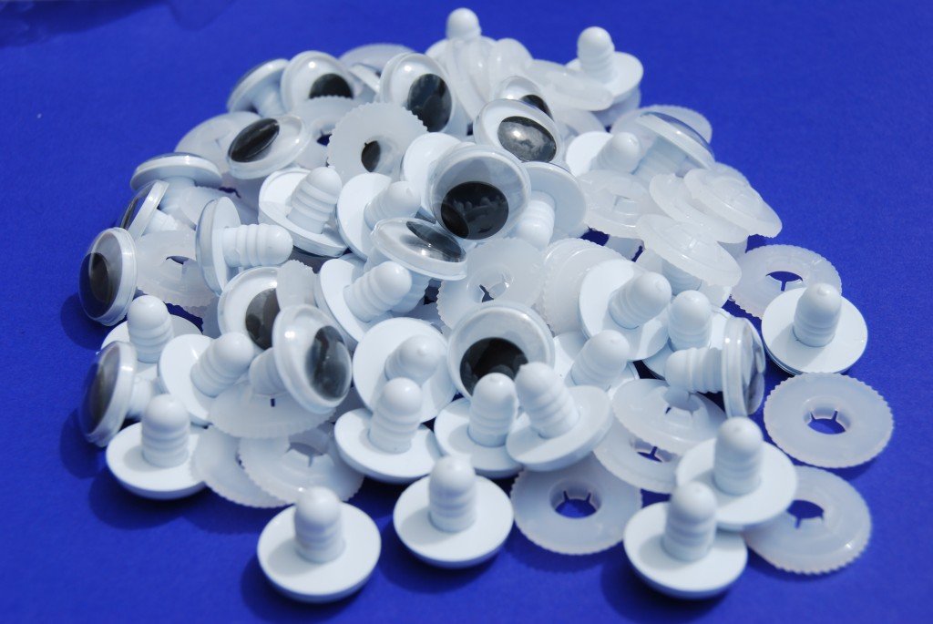 celloexpress Pack of 25 Pairs - Goo Goo Eyes with Plastic Backs - 12mm - Safety Eyes for Soft Toy or Teddy Bear Making