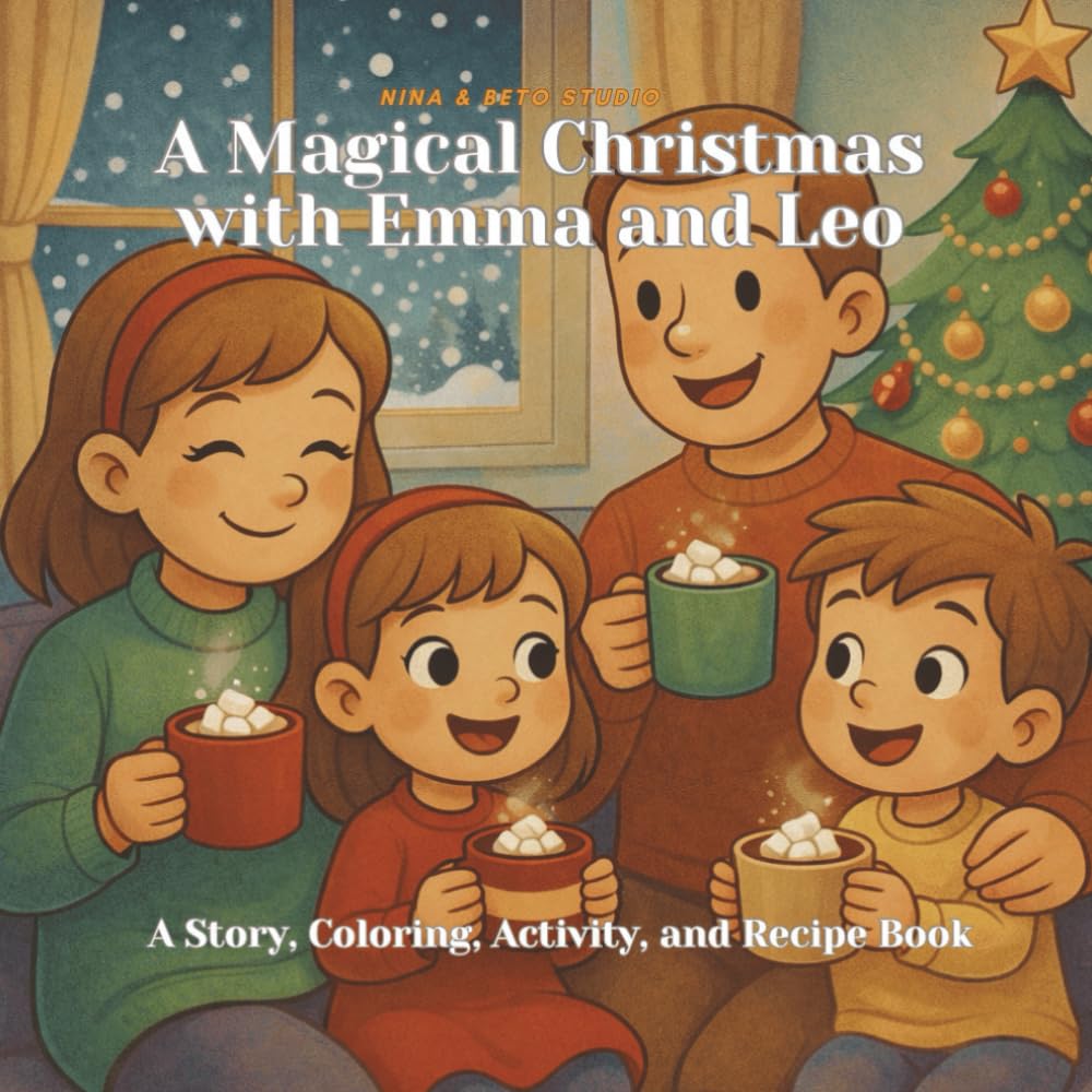 A Magical Christmas with Emma and Leo: A Story, Coloring, Activity, and Recipe Book for Kids