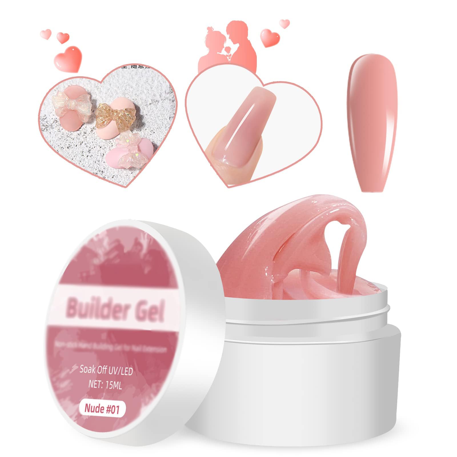 Solid Sculpture Builder Gel for Nails, MAKINGTEC Nail Sculpting Gel, Non-Sticky Hand Solid Builder Gel, Upgrade Hard Nail Extension Gel, 3d sculpting gel for Nail Art Design Salon Nail Art(Nude Color)