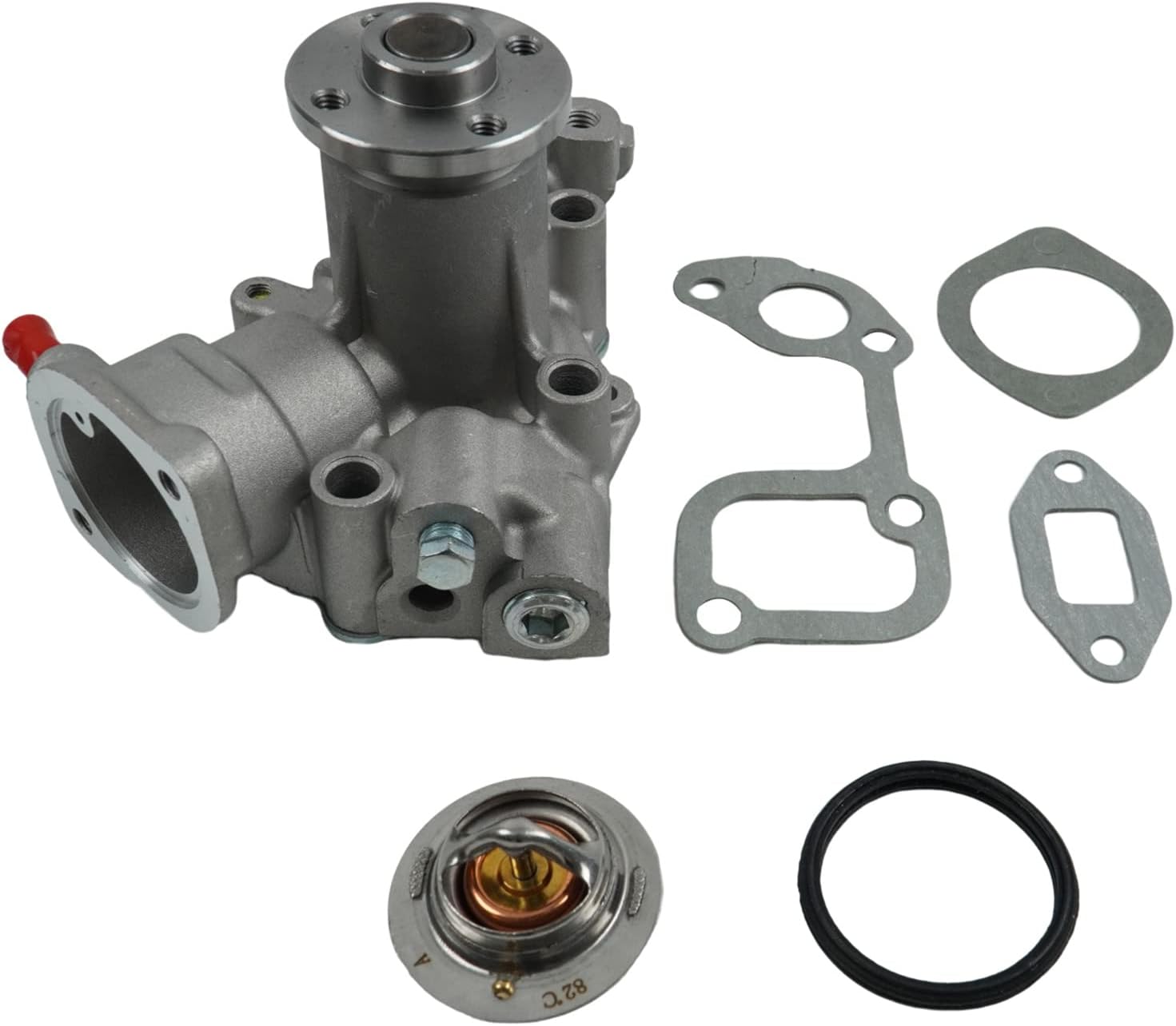 JZGRDN Water Pump 490301-0001 49301-1051 49301-1052 & Thermostat 49054-1068 & Gaskets 11060-1959 Compatible with Kawasaki Mule 3010 Diesels 2003-2008 Mule 2510 Diesels 2000-2002 and Mule 4010 Diesels