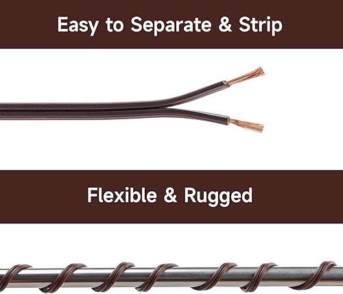 Miniatura 2 de Cable eléctrico SPT-2 de 100 pies, calibre 18, 2 pines, conexión de cable, cable de extensión de cable de 18 AWG con 4 enchufes Gilbert para