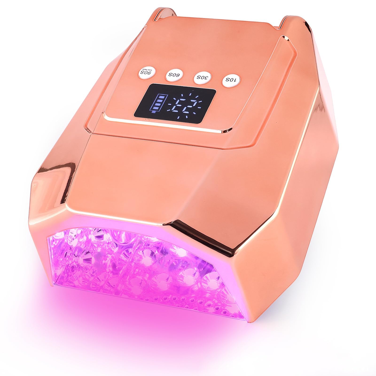Lámpara de uñas recargable inalámbrica U*V con sensor automático y pantalla LCD para secado de uñas de gel en el hogar y salón