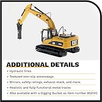 Vista 5 de Diecast Masters Excavadora hidráulica Caterpillar 320D L con martillo - Core Classics Series 85280C