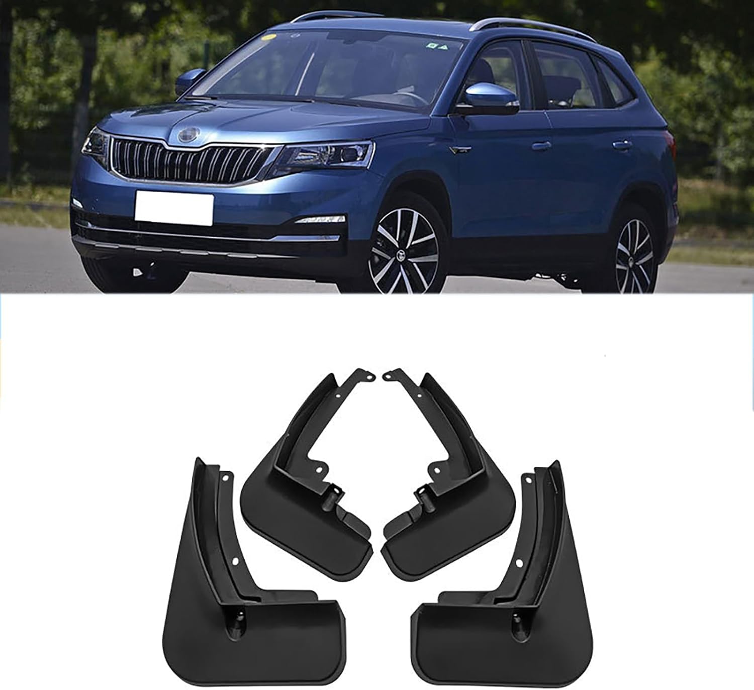 FengXH No-Drill Mudflaps for Skoda Kamiq 2018-2022, Bolt-On Kit, Road Legal