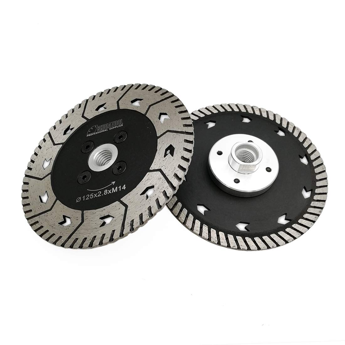 SHDIATOOL Disco Diamantato 2 Pezzi 125mm con Lama Doppia per Tagliare e Macinare Calcestruzzo Marmo Granito
