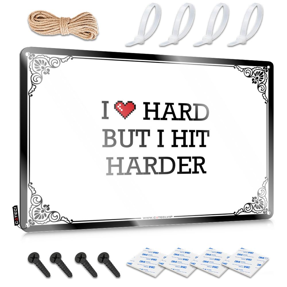 Farmhouse Outdoor Decor, Art Classroom Soft Area I Love Hard But I Hit Harder | Rustic Small Wall Art(30X40CM)