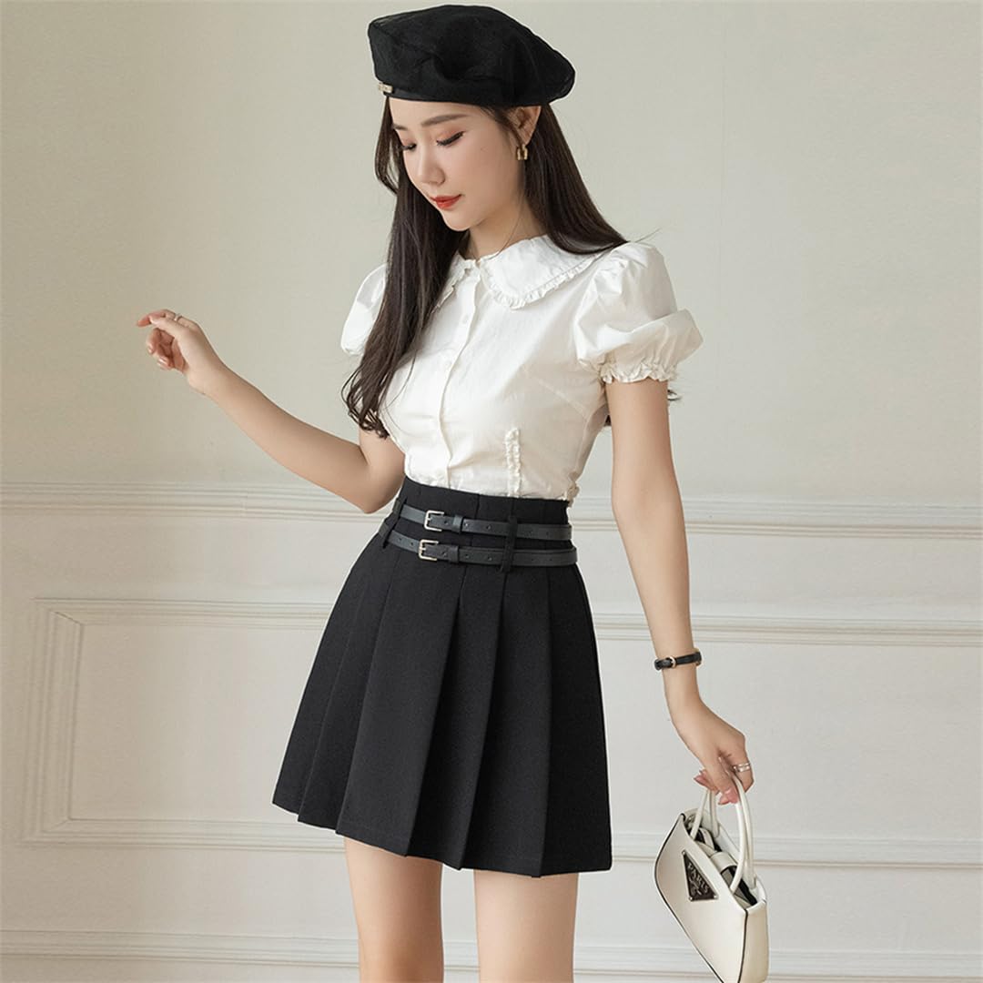 Minifaldas Plisadas De Verano para Mujer Faldas Cortas Acampanadas Sexis De Cintura Alta con Elegantes Pantalones Ajustados