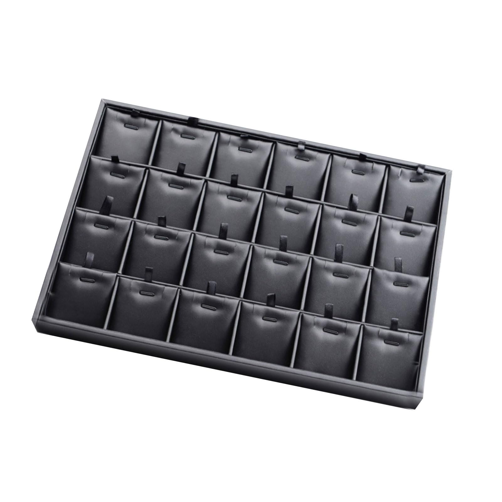 Fazvncv Black Leather Jewelry Display Tray Perfect for Arranging Rings Earrings Necklaces and Bracelets with Sturdy Water Resistant Construction Permanent Leather Jewelry Tray