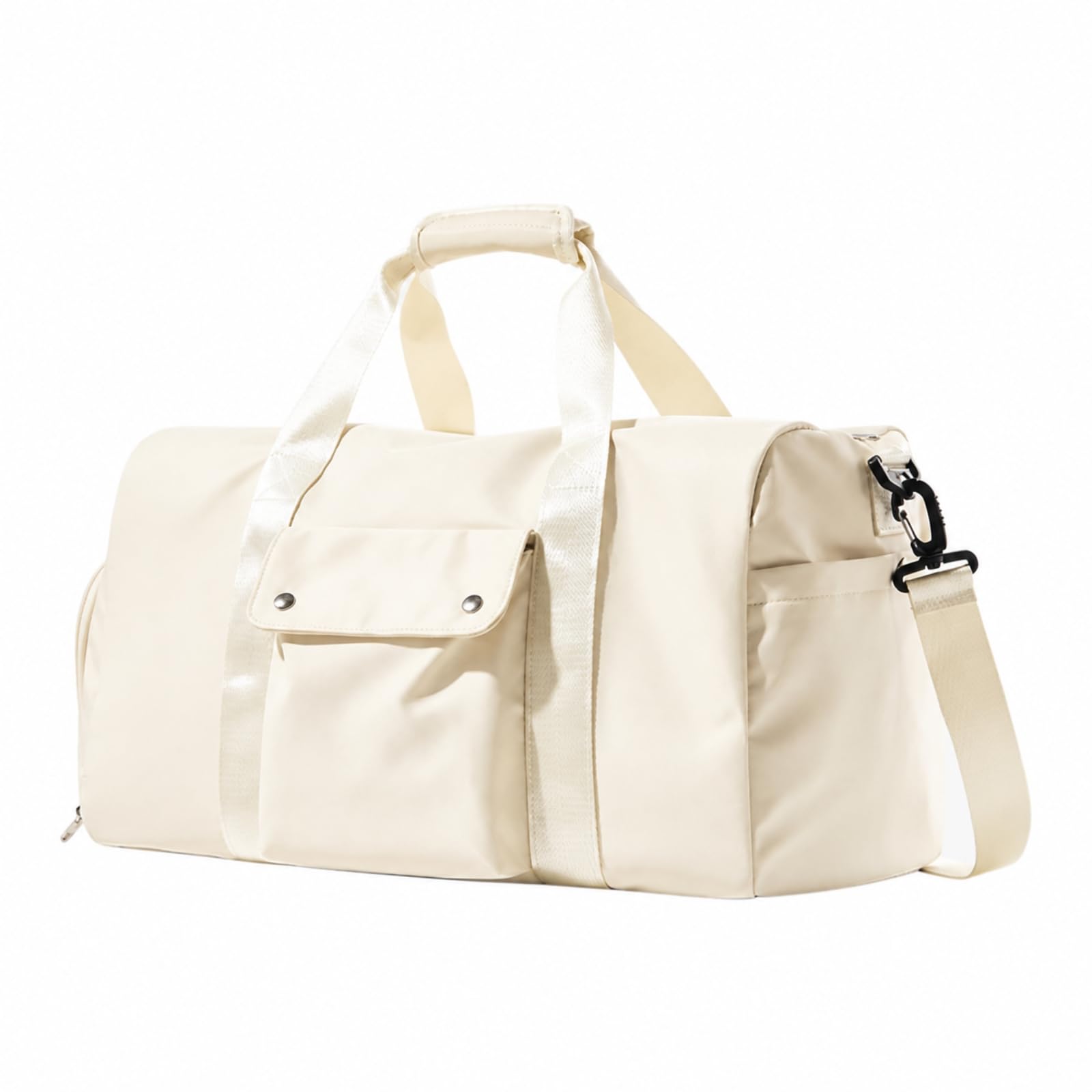 Borsone con Tasca Laterale Funzionale, Beige